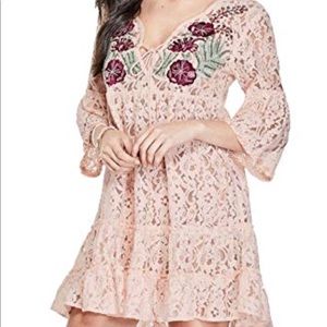 Guess Pink Boho Lace Dress